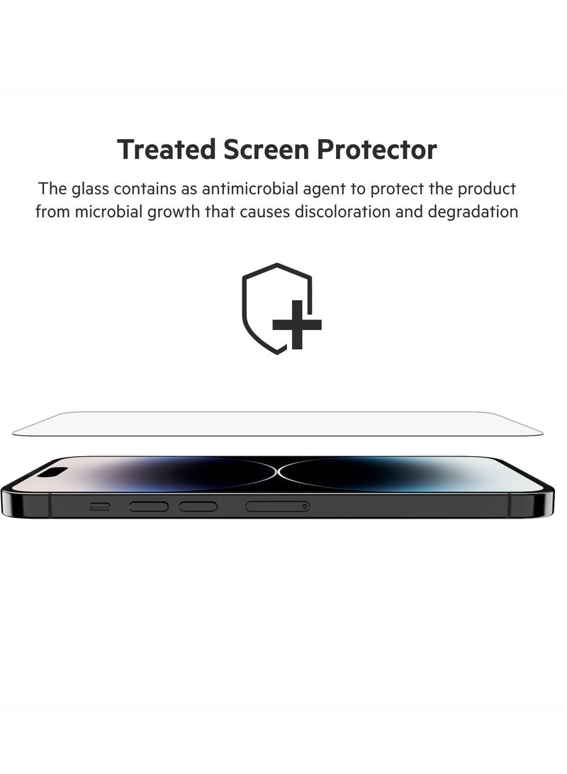 BORTONY Screen Protector for 14 Pro Max Sensor Protection Dynamic Island Case Friendly Tempered Glass Film 9H Hardness HD Clear For Apple iPhone 14 Pro Max [6.7 inch] - Image 5