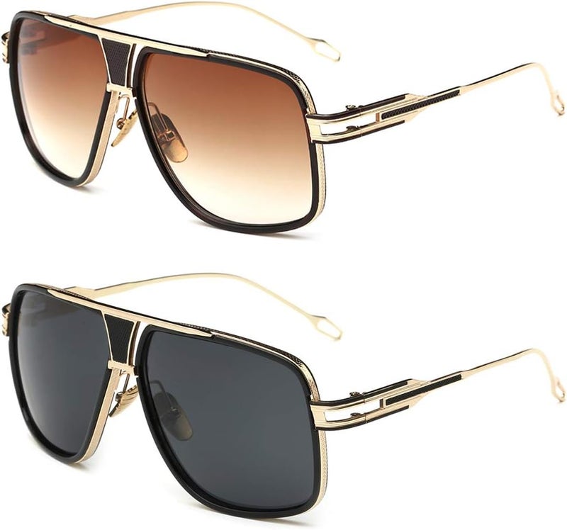 GOBIGER Aviator Sunglasses for Men 100% UV Protection Goggle Alloy Frame with Case - Image 1