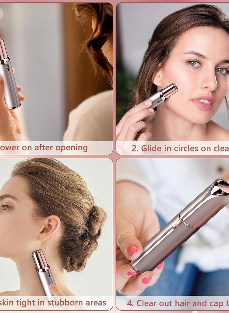 عام جهاز إزالة شعر الوجه للنساء، ماكينة حلاقة وجه نسائية، ماكينة حلاقة كهربائية صغيرة للوجه مخصصة للنساء لإزالة الشعر من الشفة والزغب الناعم والذقن، مع إمكانية الشحن عبر USB. - Image 4
