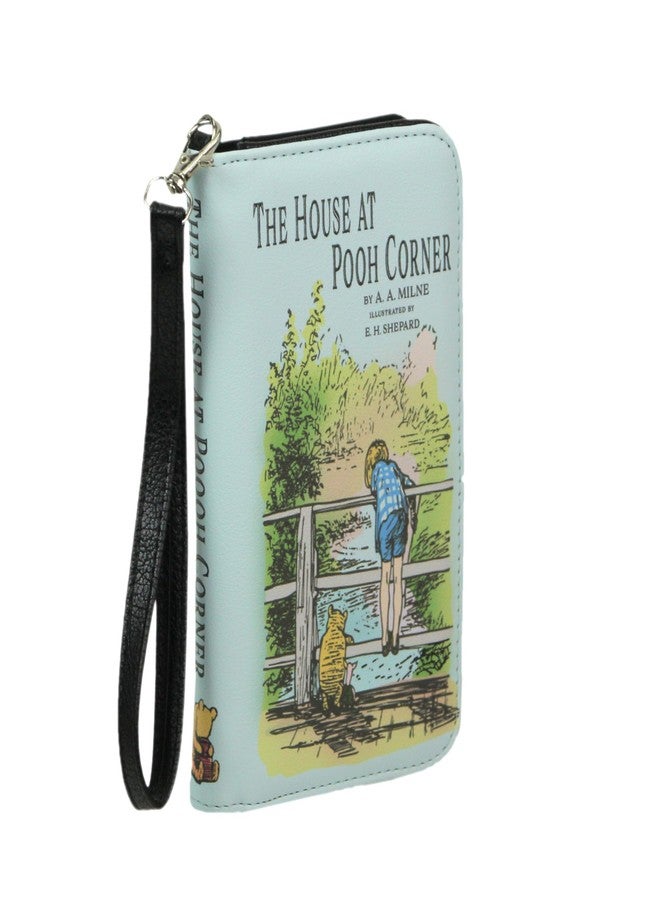 Things2Die4 Light Blue House at Pooh Corner Book Wallet Wristlet - ID Holder, Snap Close, Zipper Coin Pouch, 4 Card Slots, and Bill Pockets - Charming for Fans - Image 1
