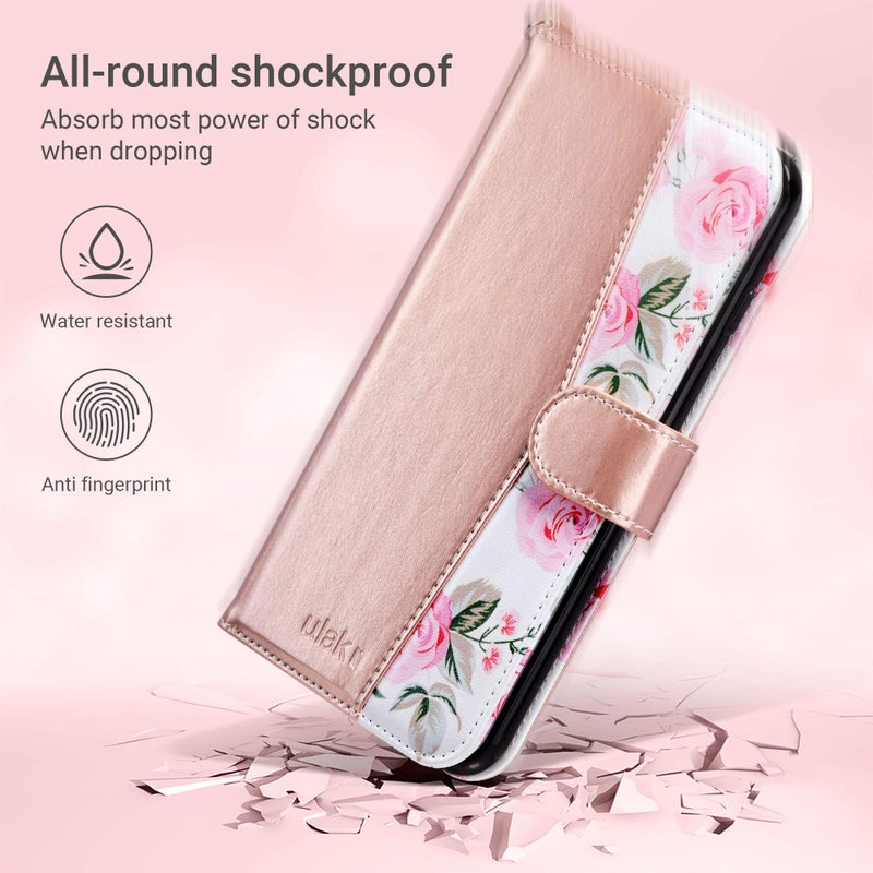 ULAK Compatible with iPhone 8 Plus/7 Plus Wallet Case for Women Girls, Premium PU Leather Flip Cover with Card Holders, Kickstand Feature Protective Purse Case 5.5 Inch,Floral - Image 4