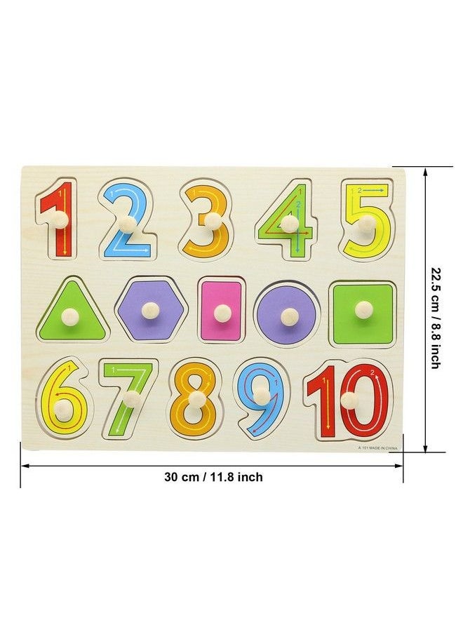 MoTrent - Wooden Jigsaw Peg Puzzle Board Toy Number Educational And Learning Puzzles Toy - Image 1