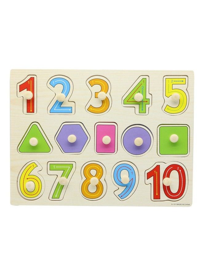 MoTrent - Wooden Jigsaw Peg Puzzle Board Toy Number Educational And Learning Puzzles Toy - Image 1