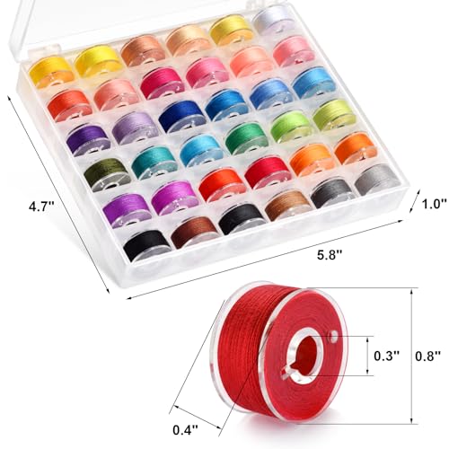 Eoehro 72pcs Sewing Thread Kit, 36 Colors, 400 Yards per Spool Polyester Thread, Prewound Bobbins, Sewing Machine Threads - Image 3