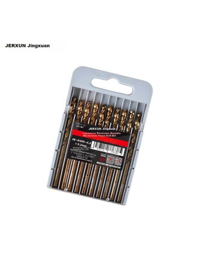 Jerxun 4mm Twist Drill Bit Set, High-speed Steel Straight Shank Metal Drill Bits, Drilling Holes In Wood And Plastic, Super Hard Drill Bits - Image 1