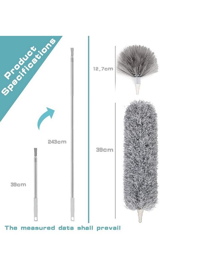 Rylan 2 in 1 Long Handle Microfiber Feather Ceiling Duster for Dust Cleaning with extendable Pole 30-100 Inch with Anti Scratch Bendable Head for Cleaning High Cobweb Stick high Ceiling Fan Mop - Image 4