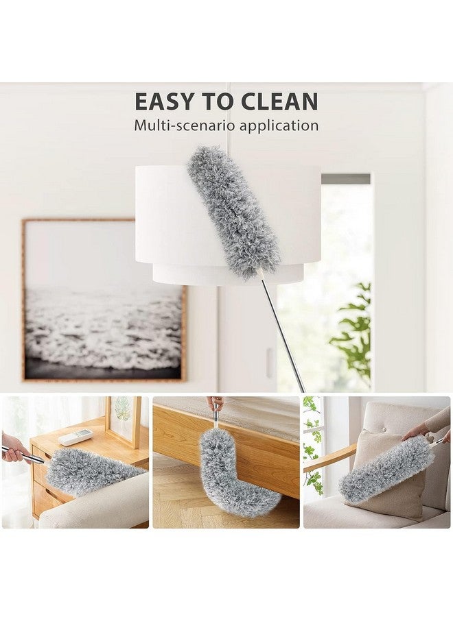 Rylan 2 in 1 Long Handle Microfiber Feather Ceiling Duster for Dust Cleaning with extendable Pole 30-100 Inch with Anti Scratch Bendable Head for Cleaning High Cobweb Stick high Ceiling Fan Mop - Image 2