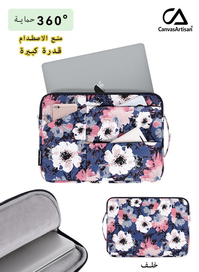 CANVAS 13 Inch Tablet Sleeve Bag Ipad Laptop Sleeve Case Bag Cover with Handle ,MacBook Pro Air 13" and 12.5 inch-13.3 inch Laptop,  360° Protective, Waterproof Bag Carrying Case with Pocket - Image 1