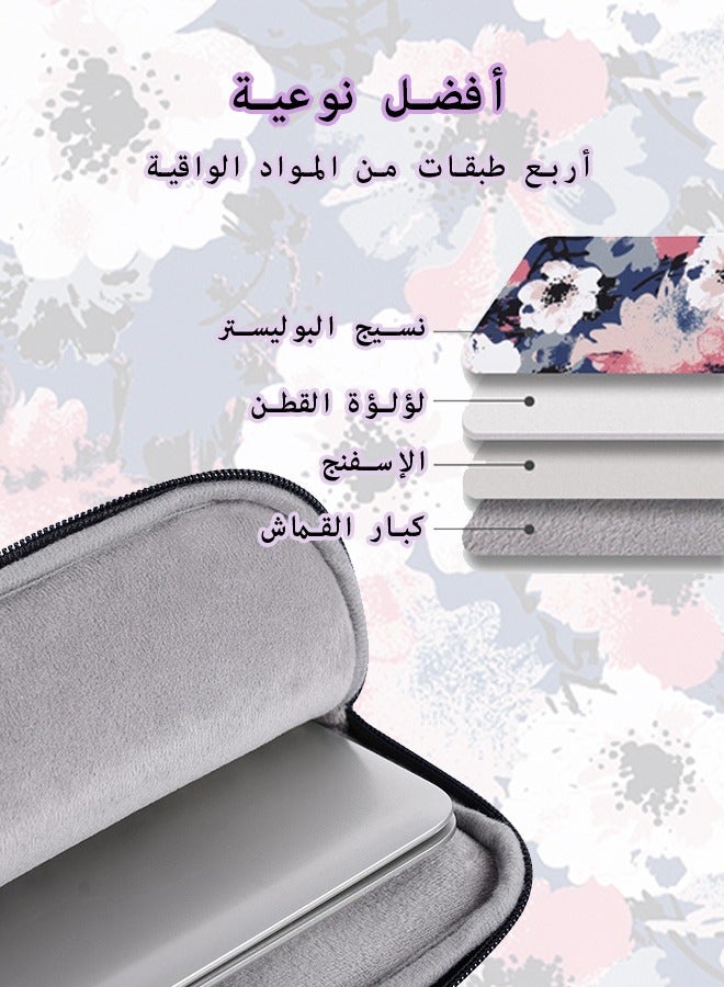 CANVAS 13 Inch Tablet Sleeve Bag Ipad Laptop Sleeve Case Bag Cover with Handle ,MacBook Pro Air 13" and 12.5 inch-13.3 inch Laptop,  360° Protective, Waterproof Bag Carrying Case with Pocket - Image 3