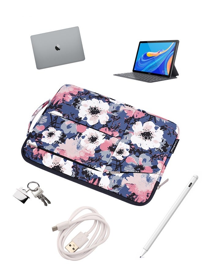 CANVAS 13 Inch Tablet Sleeve Bag Ipad Laptop Sleeve Case Bag Cover with Handle ,MacBook Pro Air 13" and 12.5 inch-13.3 inch Laptop,  360° Protective, Waterproof Bag Carrying Case with Pocket - Image 4