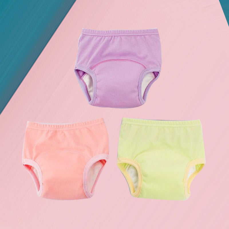 3pcs 100cm Breathable Washable Baby Training Pants Cotton Diaper Pants - Image 1