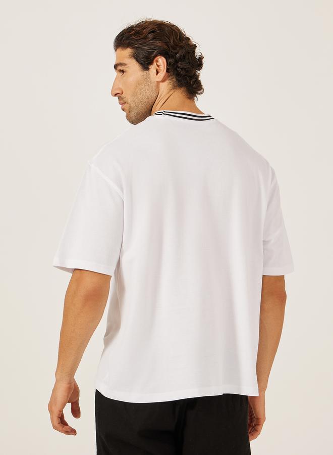 Styli Varsity Towel Embroidered Pique Knit Regular Fit T-Shirt - Image 4