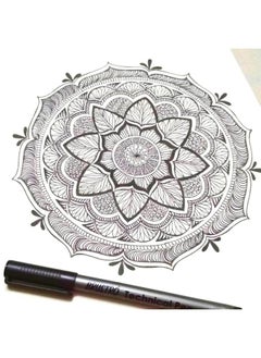 BRUSTRO Technical Fineliner & Brush Pen Set Of 9 |Black| Tip Sizes - 0.05,0.1,0.2,0.3,0.4,0.5,0.6,0.8 Mm| Waterproof, Ideal For Mandala, Drawing,Artist Illustration,Sketching  - Image 5