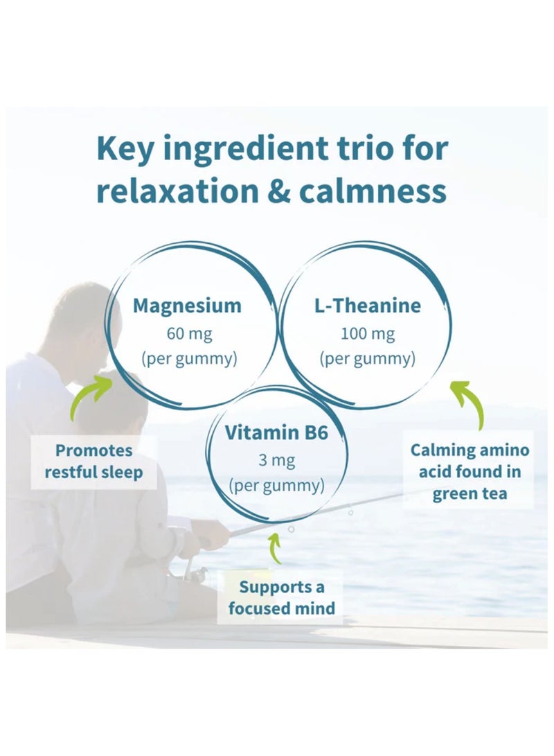 Igennus Calm Magnesium Gummies, with L-Theanine & Vitamin B6, Natural Watermelon Flavour, for Kids Aged 4+ & Adults - Image 3