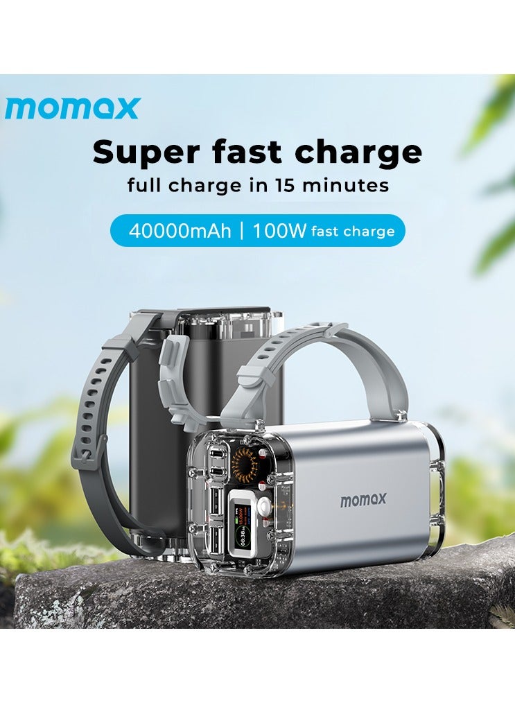 Momax 40000mAh Mini Power Station 100W Portable - Space Grey - Image 2
