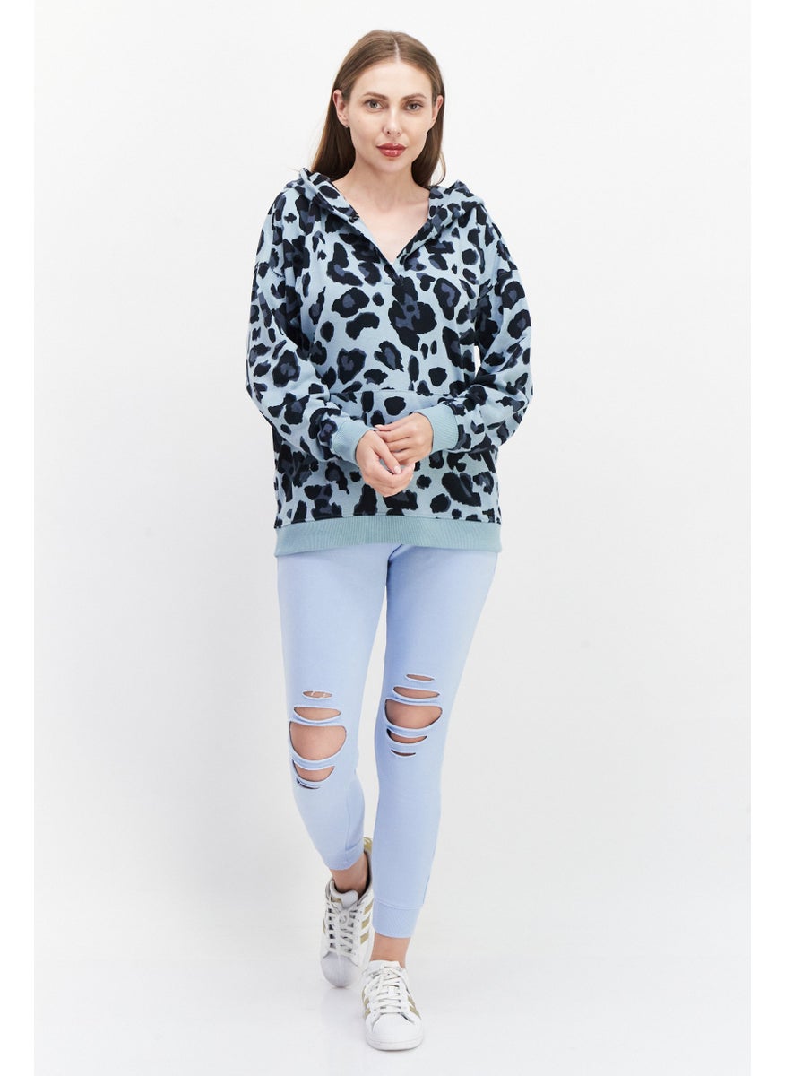 Women Animal Print Long Sleeve Hoodie, Mint Green - pzsku/Z48A72D4A9441EAFDFE32Z/45/_/1737987659/3130cc6f-1e8c-43f3-9421-b9c3b7dcac54