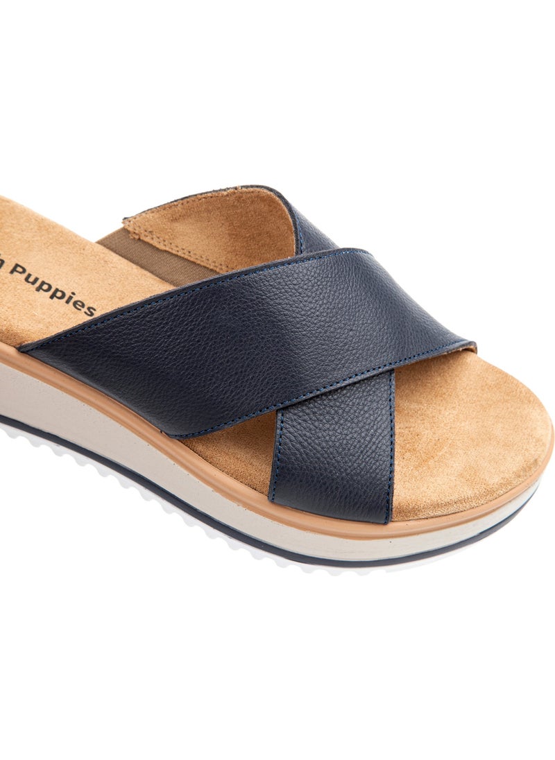 Hush Puppies - Hou (624203) Genuine Leather Anatomical Sole Mid Heel Stylish Women's Slippers - Image 1