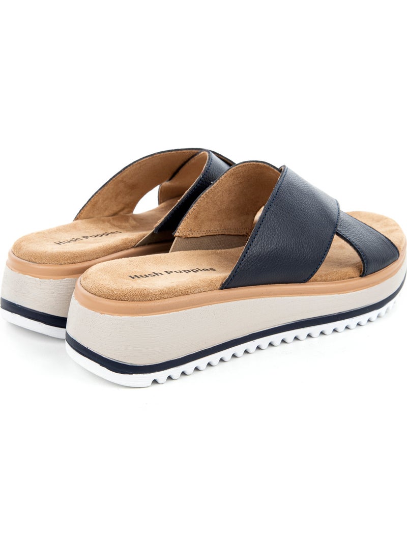 Hush Puppies - Hou (624203) Genuine Leather Anatomical Sole Mid Heel Stylish Women's Slippers - Image 1