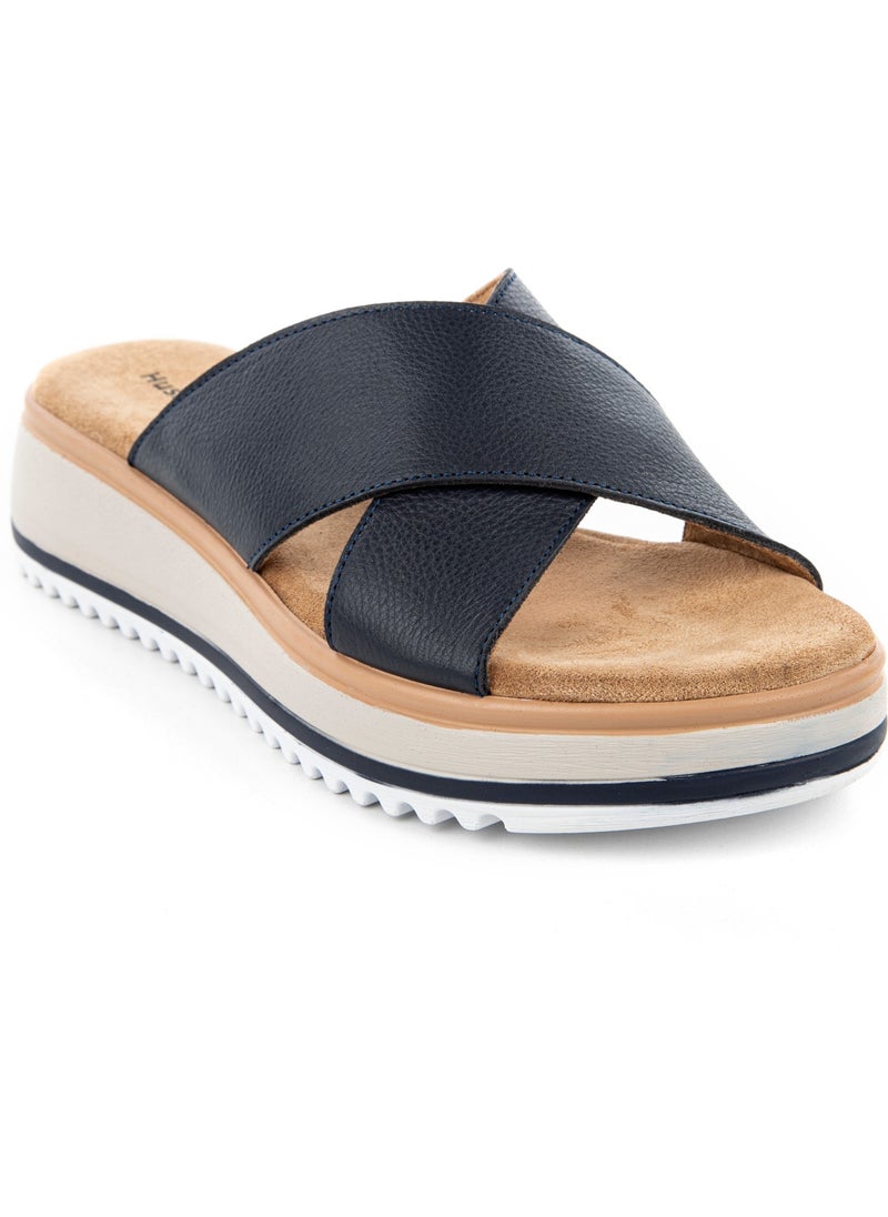 Hush Puppies - Hou (624203) Genuine Leather Anatomical Sole Mid Heel Stylish Women's Slippers - Image 1