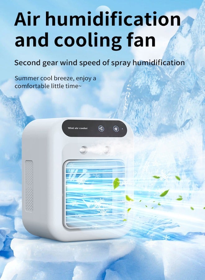 Super ZYouth Portable Air Conditioner, Table Fan with Ice Cube Tray, 2 Speeds & Spray Modes, Rechargeable and Portable Fan, 500ml Tank for Bedroom, Office, Outdoor, Camping - Image 3