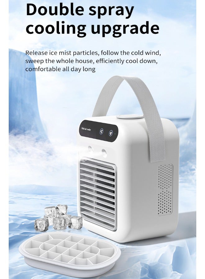 Super ZYouth Portable Air Conditioner, Table Fan with Ice Cube Tray, 2 Speeds & Spray Modes, Rechargeable and Portable Fan, 500ml Tank for Bedroom, Office, Outdoor, Camping - Image 5