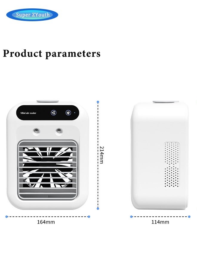 Super ZYouth Portable Air Conditioner, Table Fan with Ice Cube Tray, 2 Speeds & Spray Modes, Rechargeable and Portable Fan, 500ml Tank for Bedroom, Office, Outdoor, Camping - Image 2