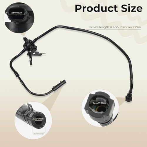 Htostar Racing Fuel Tank Evaporative Emissions Vapor Canister Purge Valve Solenoid With VMV Hose Lines Compatible with Ford Fiesta 16L 20142019 Replacement D2BZ9C047F D2BZ9C047B Black - Image 3