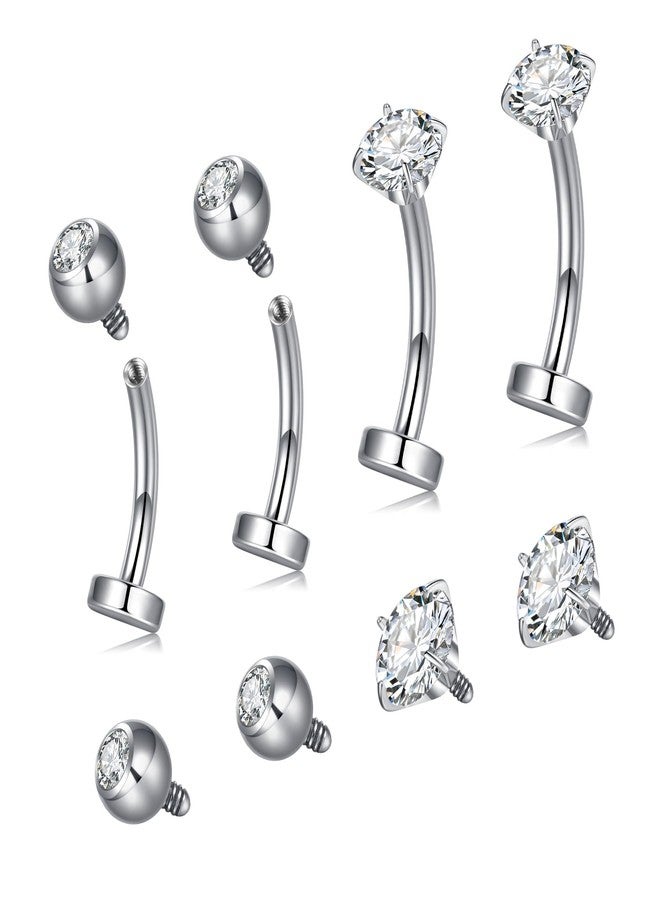 FECTAS 14G Floating Belly Button Rings Belly Rings for Women Flat Back Internally Threaded 10mm Stainless Steel Navel Piercing Jewelry with Replacement Tops - Image 1