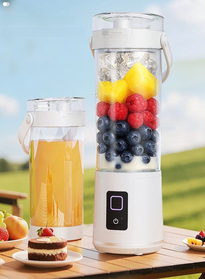 Portable Juicing Cup with USB Rechargeable | 12-Blade Power | 600ml Travel Smoothie Mixer with Auto-Cleaning Feature  - Image 1