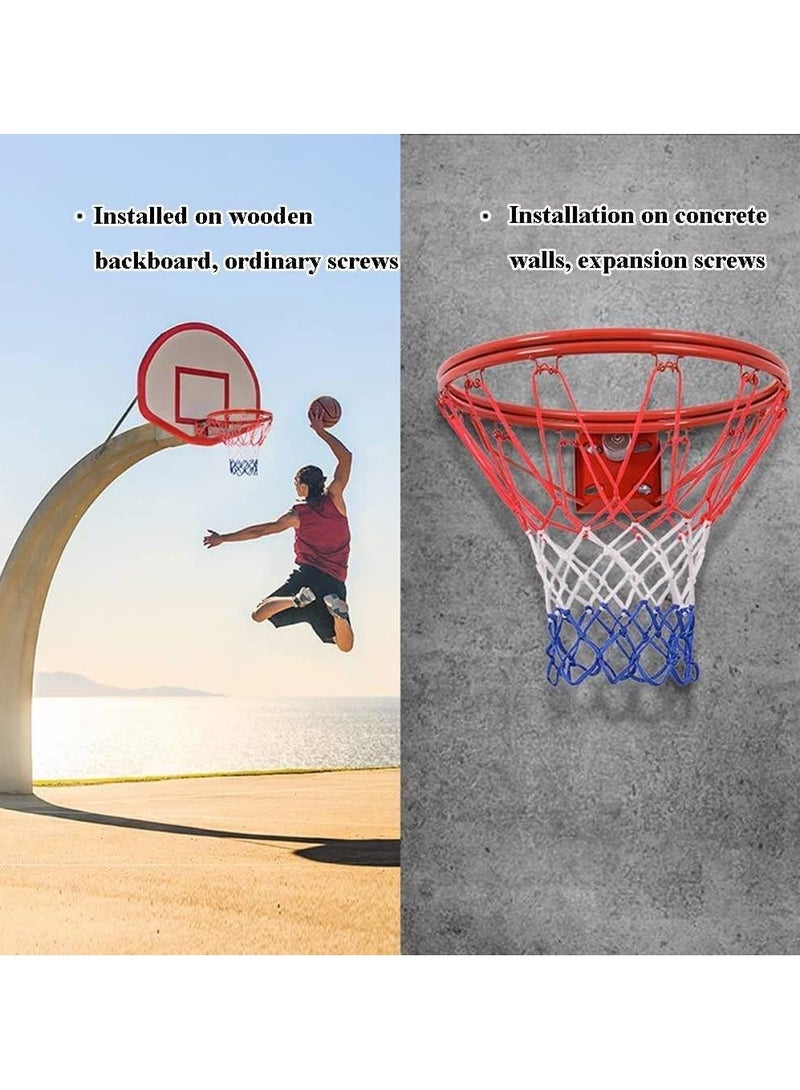 Basketball Rim Net, Basketball Hoop Wall Mounted Indoor Outdoor Easy Dunk Hanging Hoop, Screws Included - Image 2