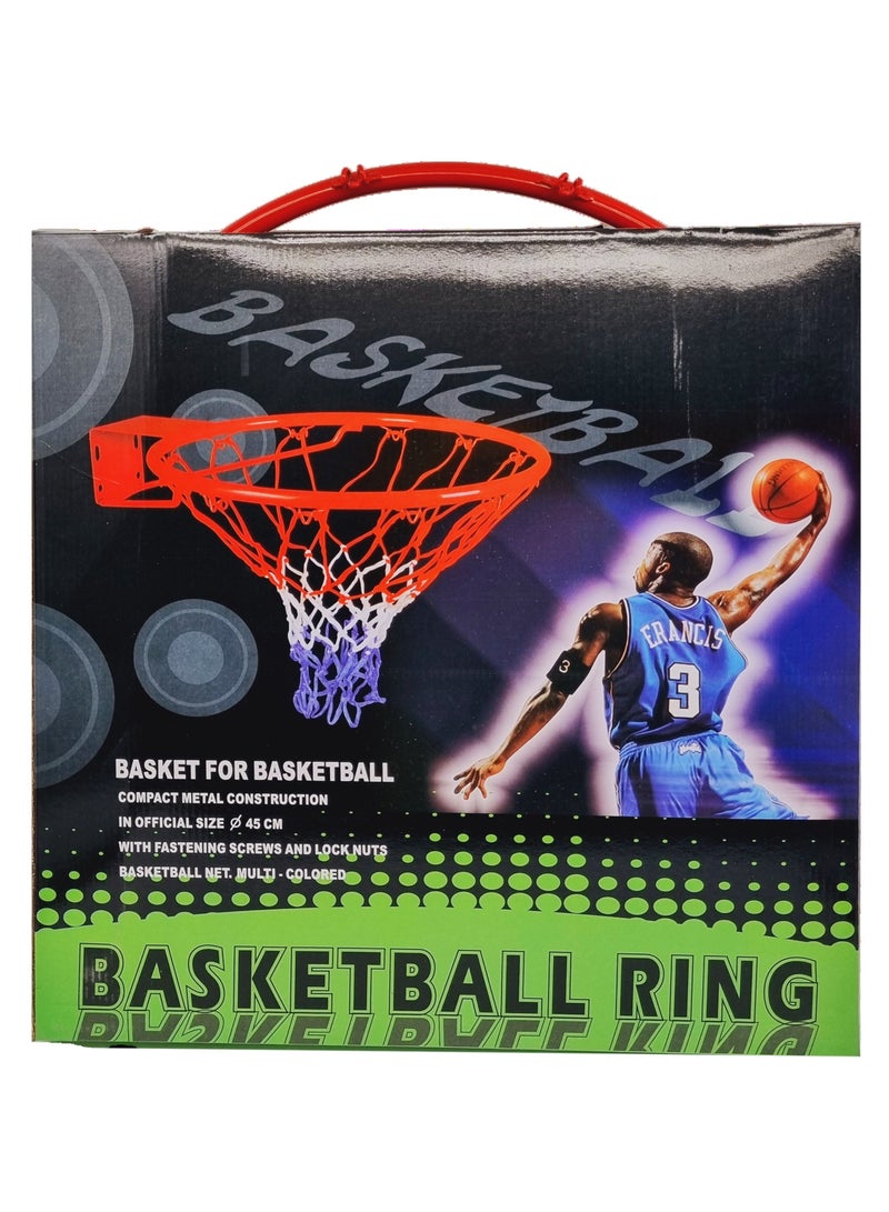 Basketball Rim Net, Basketball Hoop Wall Mounted Indoor Outdoor Easy Dunk Hanging Hoop, Screws Included - Image 3