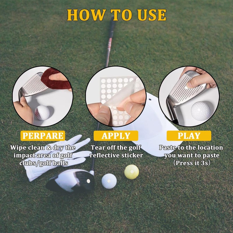 Youven 300 Dots 0.25" White Reflective Dot Stickers for Golf Club & Golf Ball, Weatherproof Golf Stickers with High-Reflective Glass Beads for Golf Launch Monitor & Golf Simulator & High-Speed Cameras - Image 4