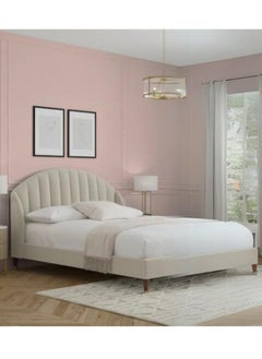 Bed and Mattress Home Seraphic Dreams Upholstered Queen Size ( 160 X 200 ) Dark Beige Color Bed  - Image 1