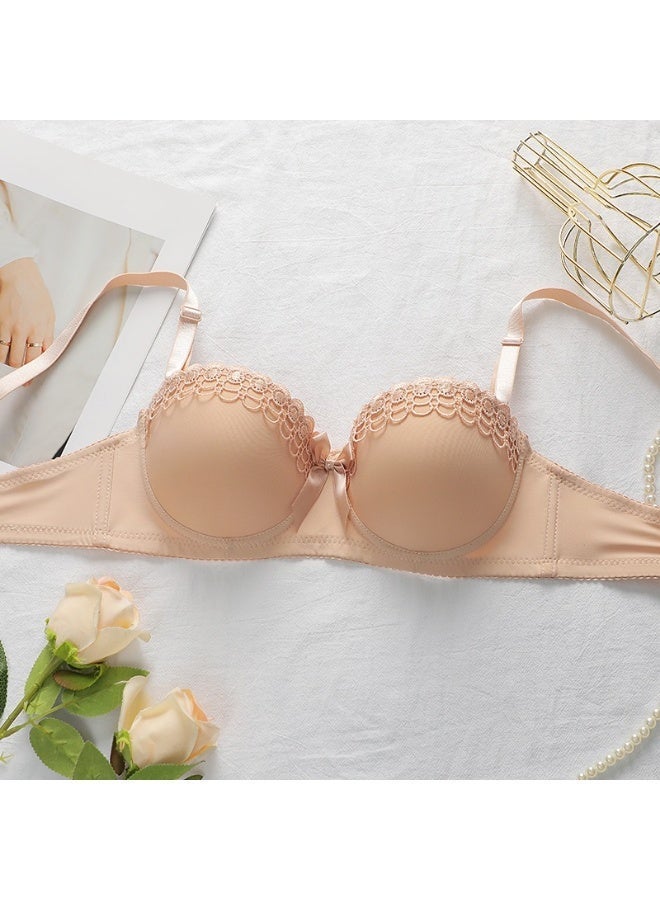 Women Butterfly Embroidered Underwire Bra & Panty Set, 3/4 Cup Bust Lift Support, Adjustable Detachable Straps Double Back Closure - Image 4