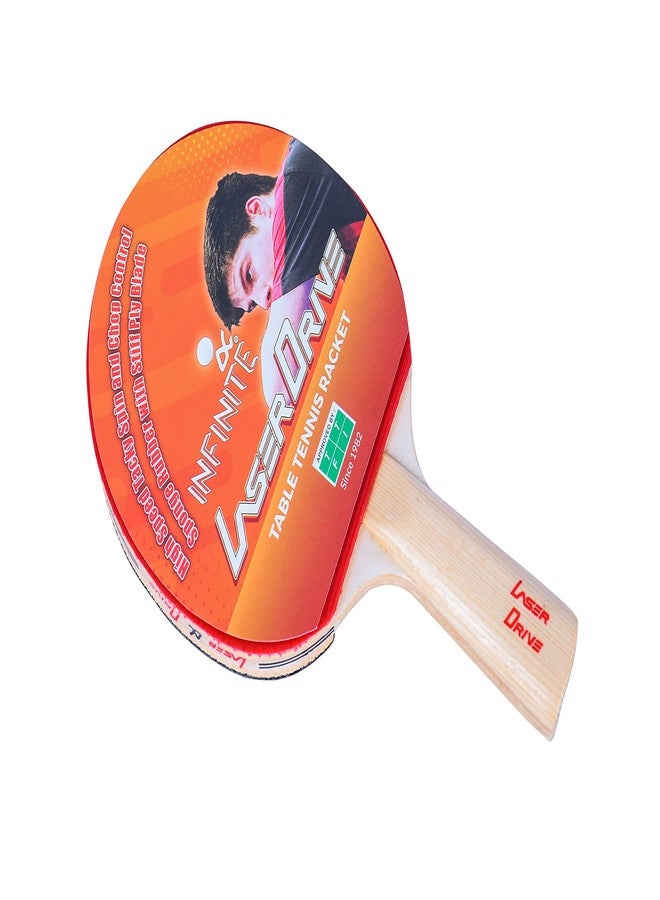 INFINITE Laser Drive Table Tennis Racket With Wooden Case & Superior Mette Cover (Approved by: Table Tennis Federation of India) - Image 1