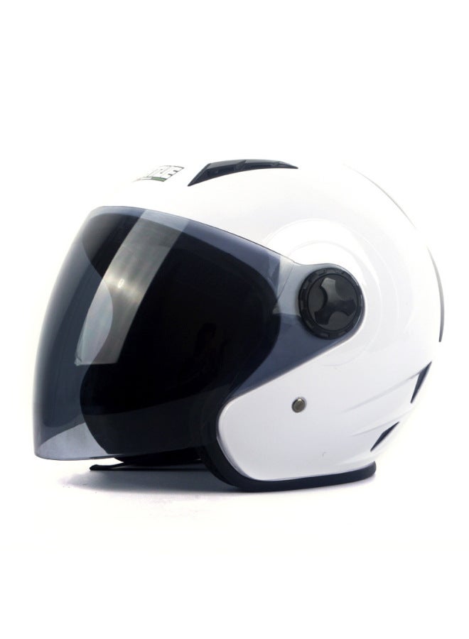 White brown Lens Electric Motorcycle Helmet Men And Women Four Seasons Anti-fog Single Lens Half Helmet Summer Sun Protection