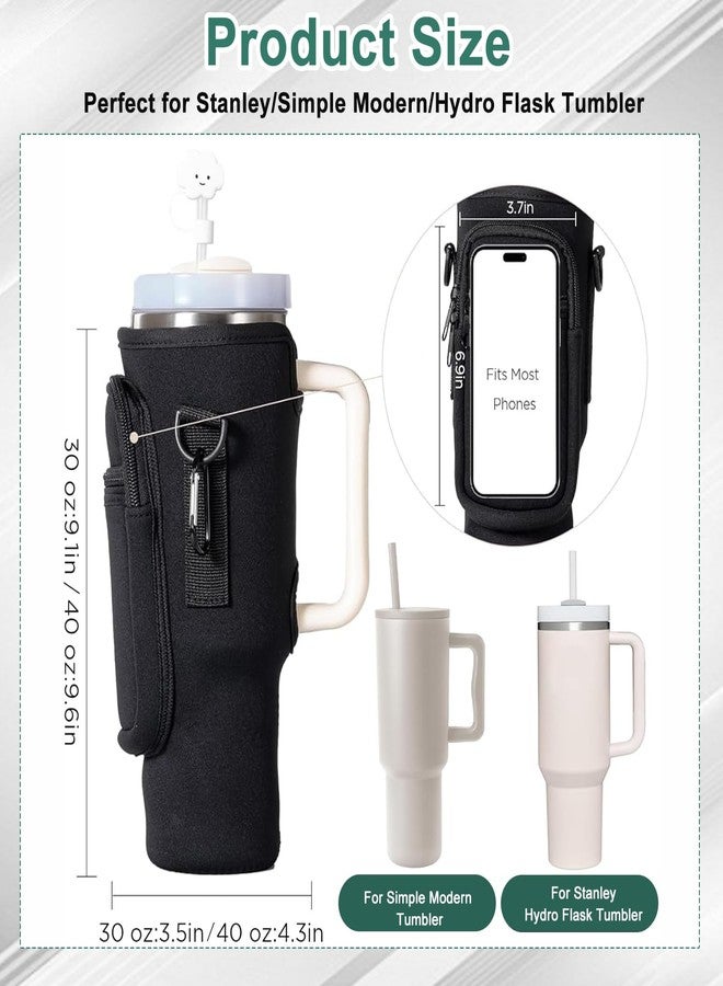 Flavizo Protective Tumbler Sleeve Cover for 40oz Tumblers with Carabiner Clip | Neoprene Material | Adjustable Strap | Universal Fit | Easy Carry Accessory - Image 2