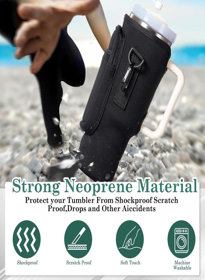 Flavizo Protective Tumbler Sleeve Cover for 40oz Tumblers with Carabiner Clip | Neoprene Material | Adjustable Strap | Universal Fit | Easy Carry Accessory - Image 3