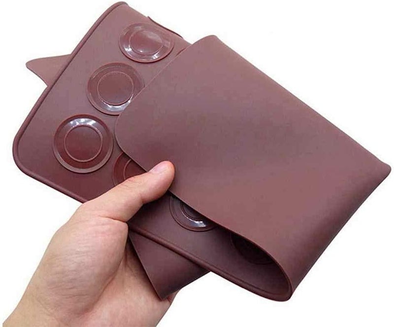ARTIWARE Food Grade Silicone Brown color Macaron Baking Kit Tray Set w. Piping Pot 4 types of nozzles & 1 Cleaning Scrubbing pad non stick reusable Macaroon Baking Supplies - Image 2