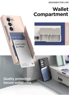 VRS Design Terra Guard Modern GO Samsung Galaxy Z Fold 6 Case Cover Wallet (2024) with [2 Card Holder] Compartment & [Hinge Protection] - Cream  - Image 2