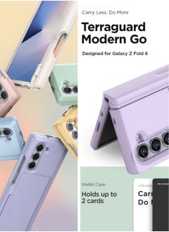 VRS Design Terra Guard Modern GO Samsung Galaxy Z Fold 6 Case Cover Wallet (2024) with [2 Card Holder] Compartment & [Hinge Protection] - Cream  - Image 3