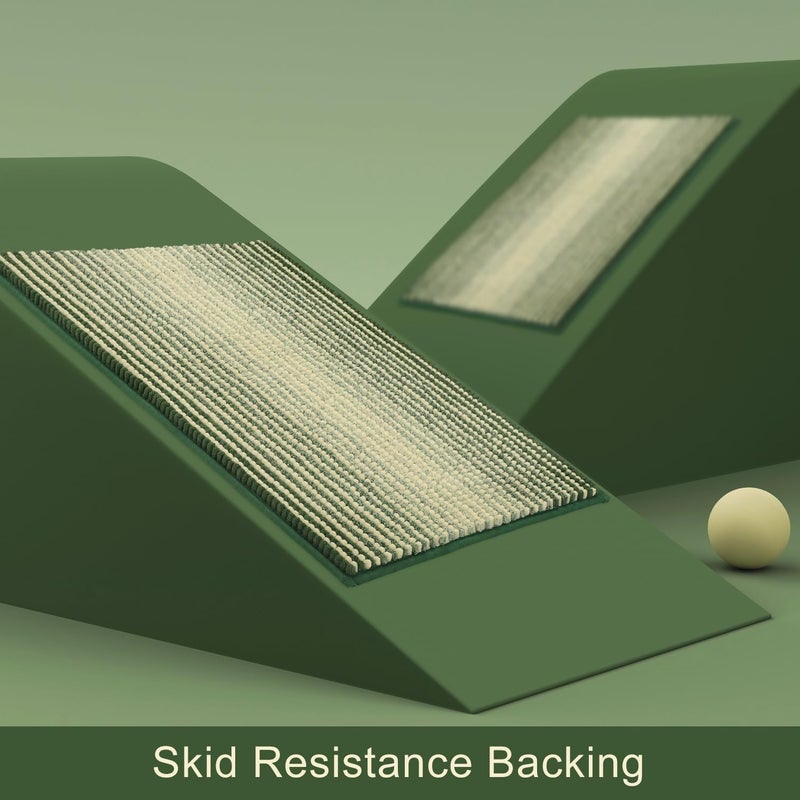 BSICPRO Bathroom Rugs  Bath Mat Rug for Bathroom Non Slip 20 x 32 Inches Water Absorbent Chenille Bathroom Floor Mats Machine Washable (Sage and Cream) - Image 4