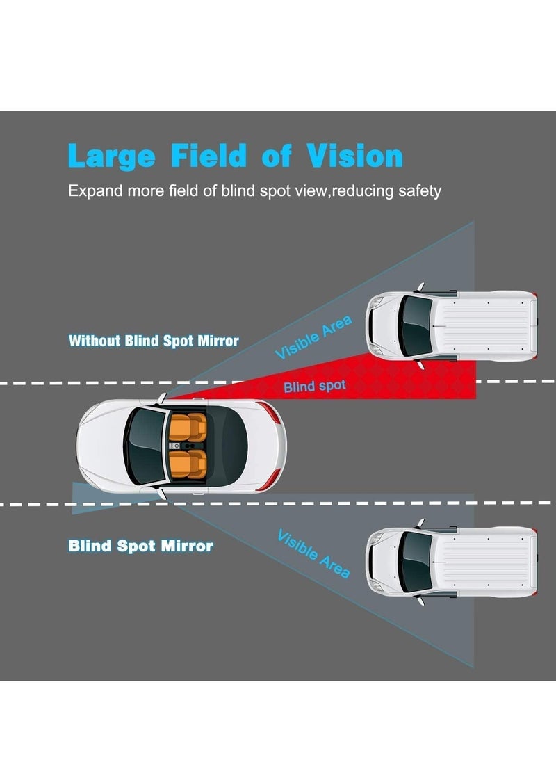 althiqahkey - Blind Spot Mirror for Cars Show Top Car Side Mirror Blind Spot 360 Rotate Adjustable Front/Rear View Wide Angle Mirror Rear View Mirror Stick on Design Left+Right - Image 1