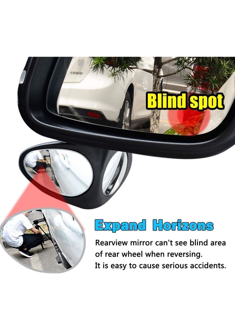 althiqahkey - Blind Spot Mirror for Cars Show Top Car Side Mirror Blind Spot 360 Rotate Adjustable Front/Rear View Wide Angle Mirror Rear View Mirror Stick on Design Left+Right - Image 1