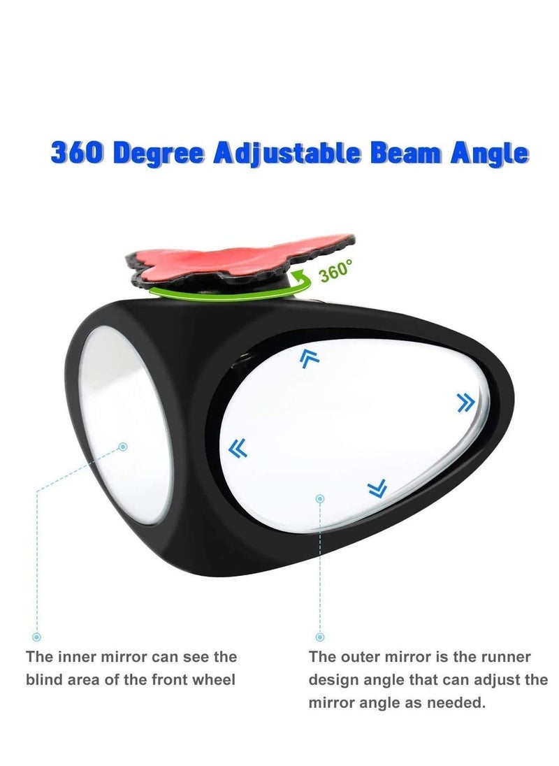 althiqahkey - Blind Spot Mirror for Cars Show Top Car Side Mirror Blind Spot 360 Rotate Adjustable Front/Rear View Wide Angle Mirror Rear View Mirror Stick on Design Left+Right - Image 1
