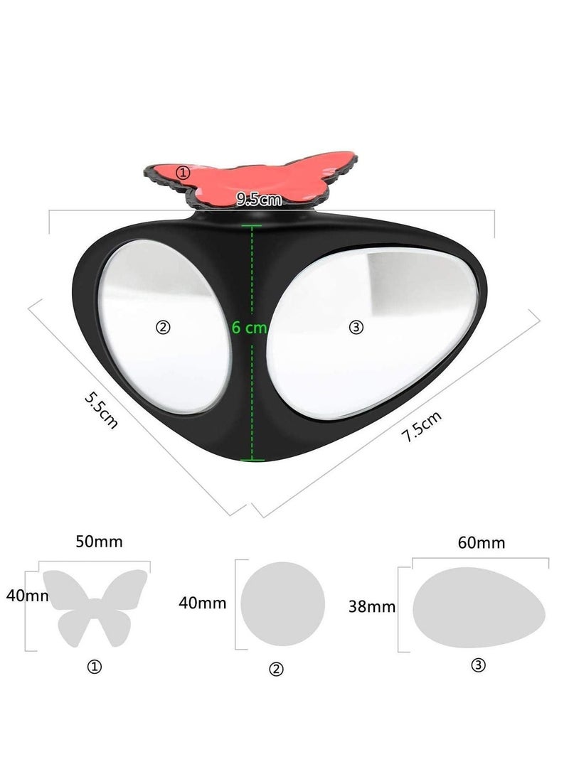 althiqahkey - Blind Spot Mirror for Cars Show Top Car Side Mirror Blind Spot 360 Rotate Adjustable Front/Rear View Wide Angle Mirror Rear View Mirror Stick on Design Left+Right - Image 1