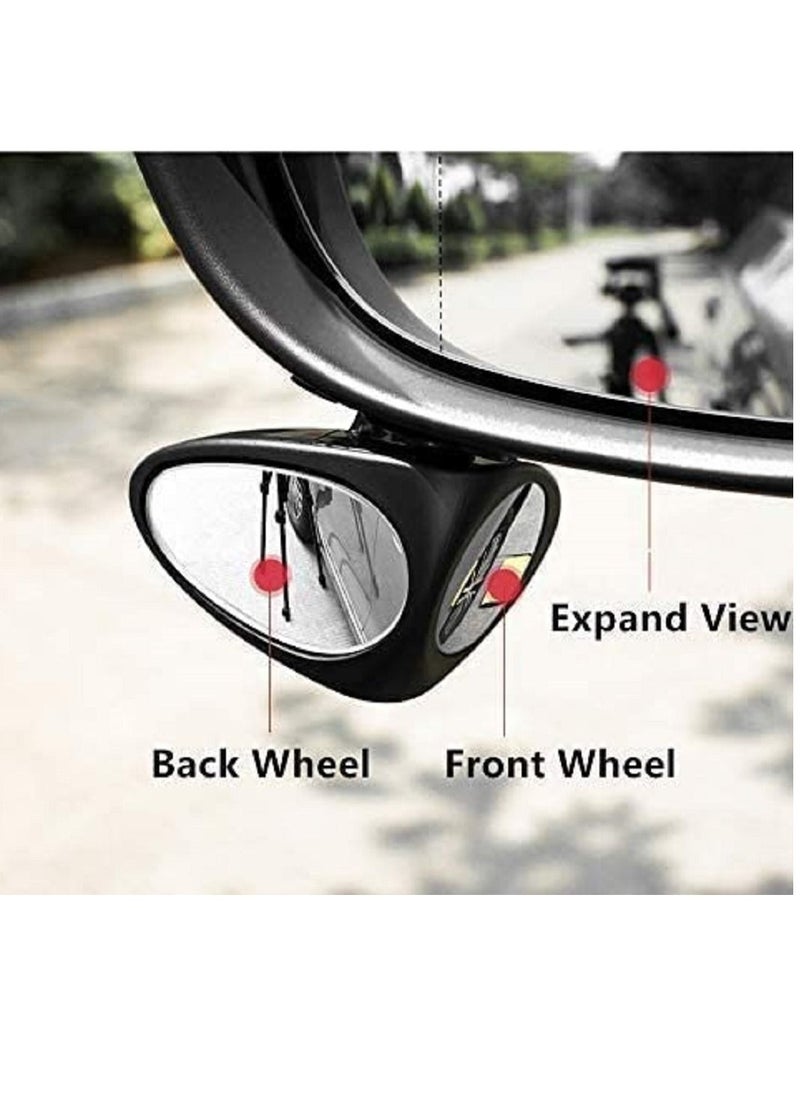 althiqahkey - Blind Spot Mirror for Cars Show Top Car Side Mirror Blind Spot 360 Rotate Adjustable Front/Rear View Wide Angle Mirror Rear View Mirror Stick on Design Left+Right - Image 1