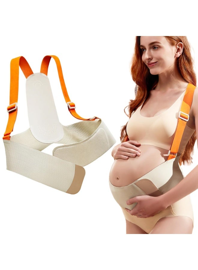 NANAO Upgraded Pregnancy Belly Band, Maternity Belly Bands for Pregnant Women with Adjustable Back Brace Straps, Breathable Maternity Pregnancy Belt for Back, Waist, Pelvic Support (S) - Image 1