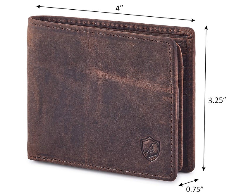 Cochoa Wallet for Men's RFID Blocking Real Leather Bifold Stylish 2 ID Window in Gift Box (CRAZY HORSE, COGNAC) - Image 3