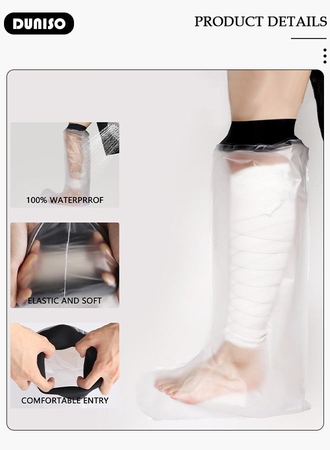 DUNISO Leg Cast Cover for Shower Bath, Watertight Foot Protector Waterproof Adult Full Leg Cast Protector Reusable Sealed Protection Bag to Keep Wound Bandage Dry for Bathing Broken Foot Ankle Knee Toe Burns  - Image 2